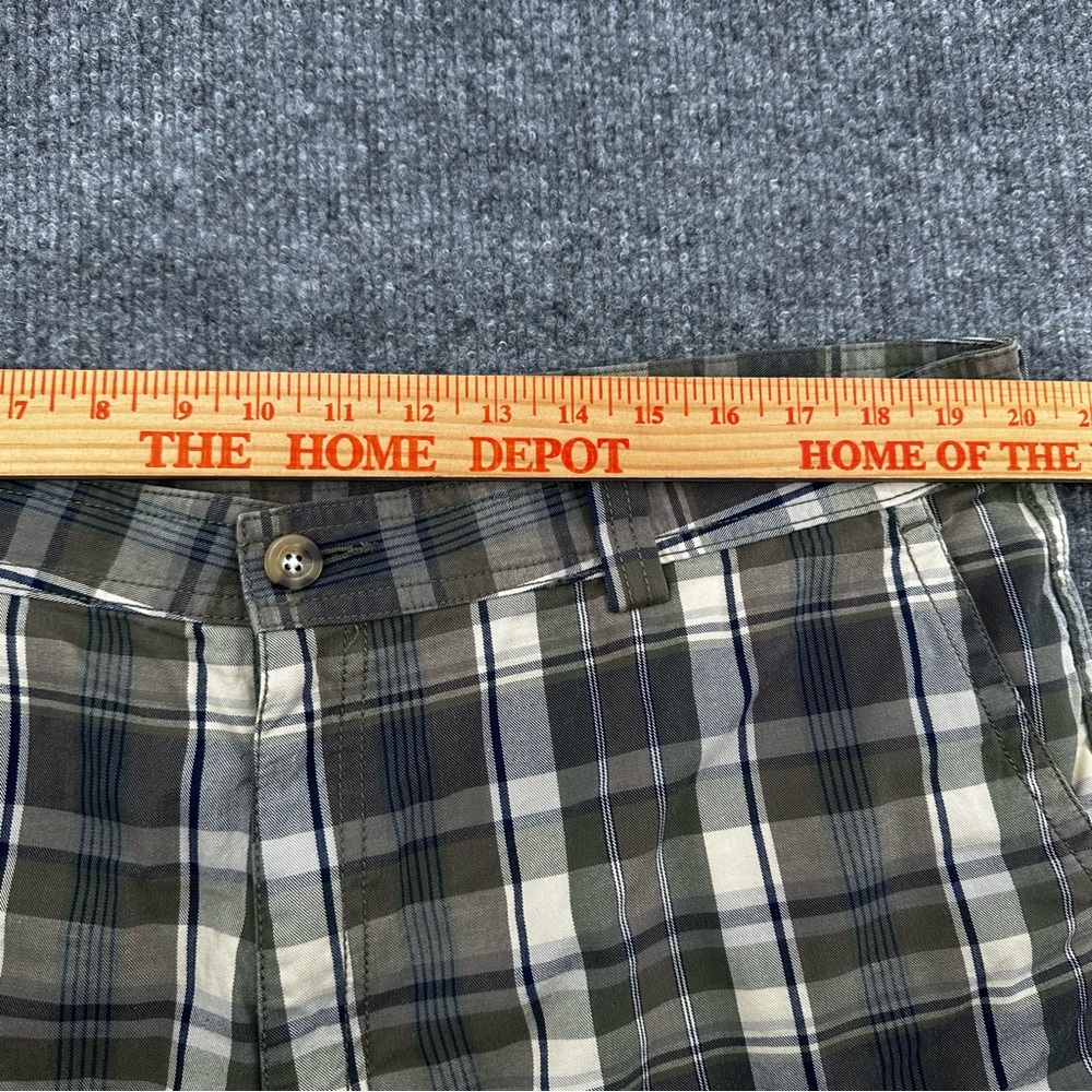 LL‎ Bean Shorts Mens 40 Plaid 9" Cargo Y2K Outdoor Casual Beach Green Blue Beige - Picture 9 of 12